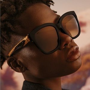 NEW MCM 56mm Butterfly Sunglasses Cognac/Black/Brown